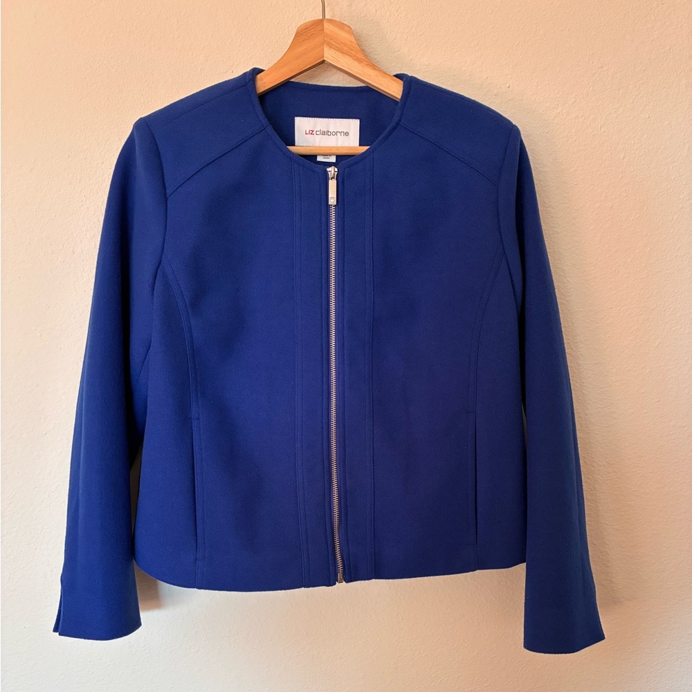 Liz Claiborne Royal Blue Zip-Up Jacket